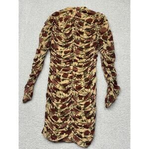 Venus Women's Beige Floral Formal Long Sleeve Dress Size M #68380